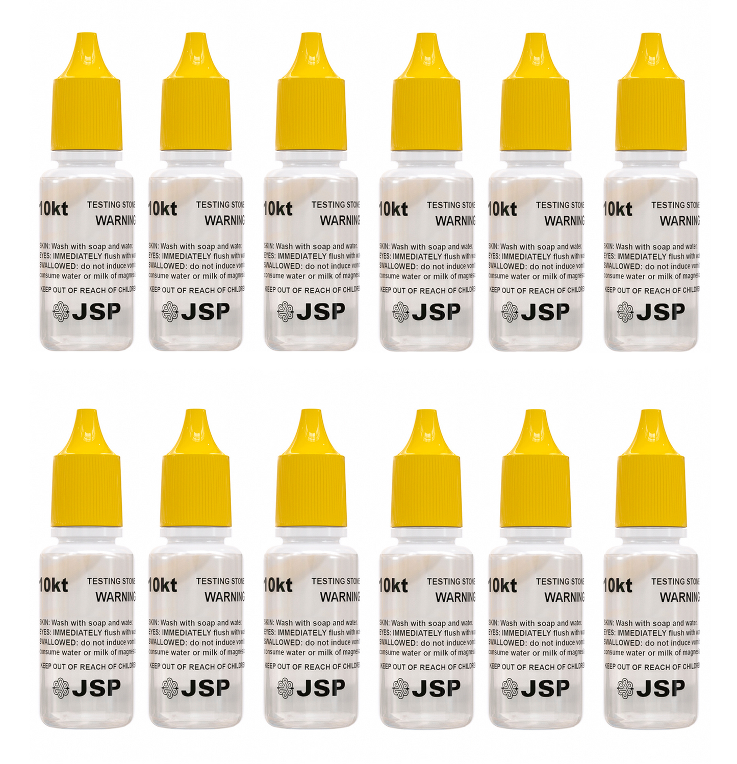 24 JSP Gold Test Bottles - 12 of 10K and 12 of 14K Acid Karat Testing Solution Jewelry Tester for Metals