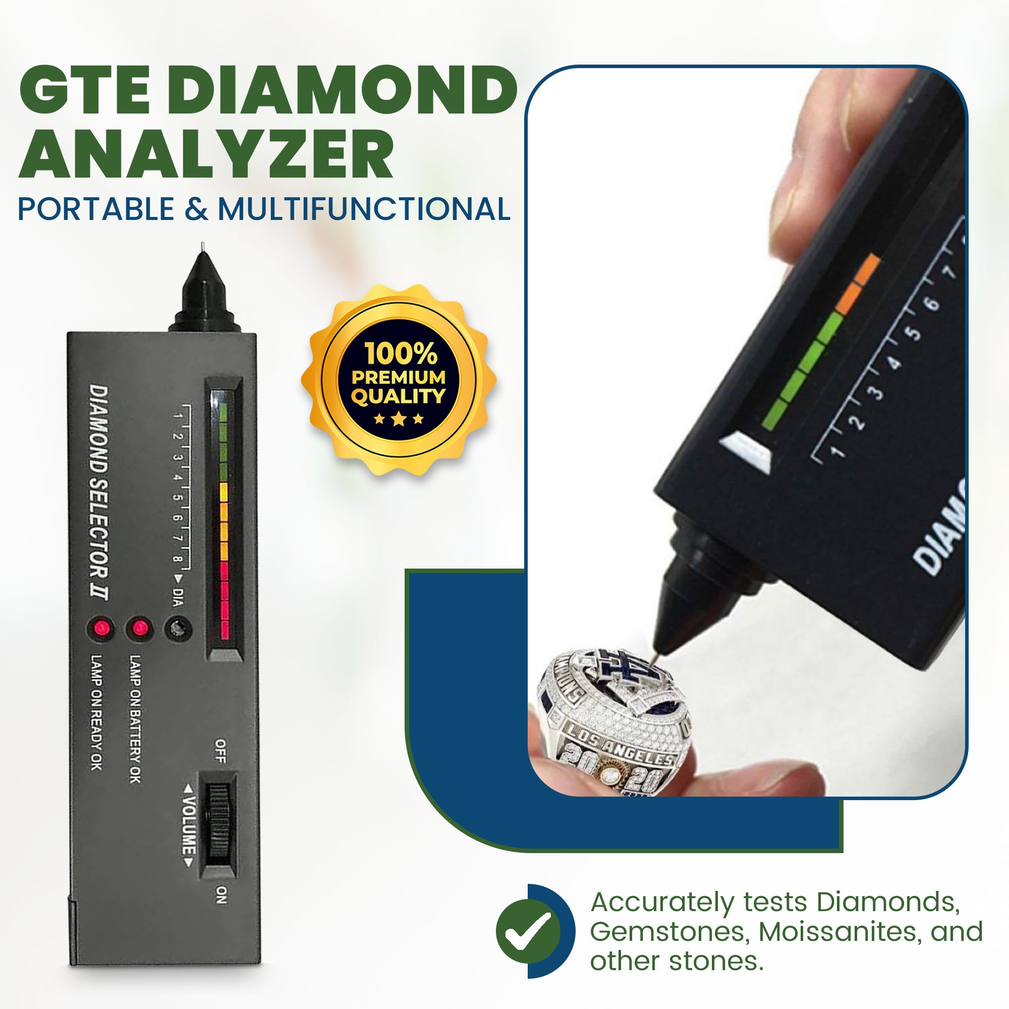 Three 2024 18k 2k real diamonds tester