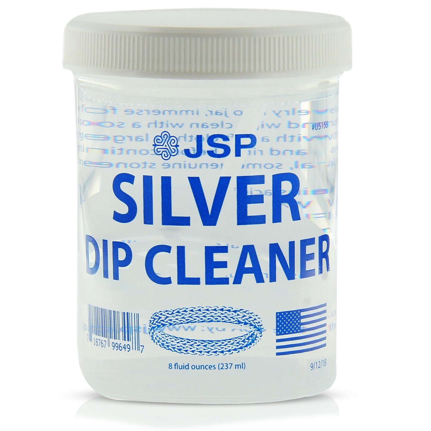 JSP Sterling Silver Dip Cleaner Tarnish Remover 925 Jewelry Cleaning Solution 8oz